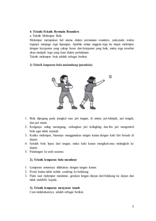 Teknik dasar permainan rounders