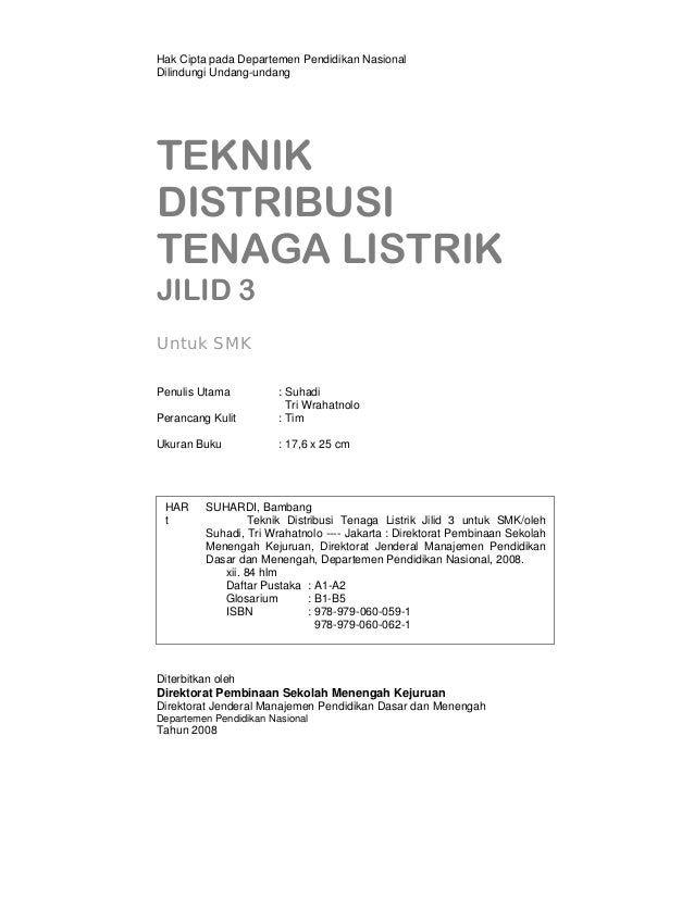 Teknik Distribusi Tenaga Listrik Jilid 1.pdf - Buku Sekolah Elektronik