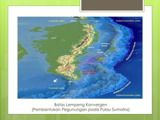 Batas Lempeng Konvergen 
(Pembentukan Pegunungan pada Pulau Sumatra) 
 