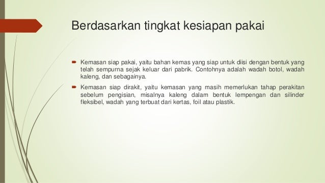 Teknik kemasan dan penyimpanan