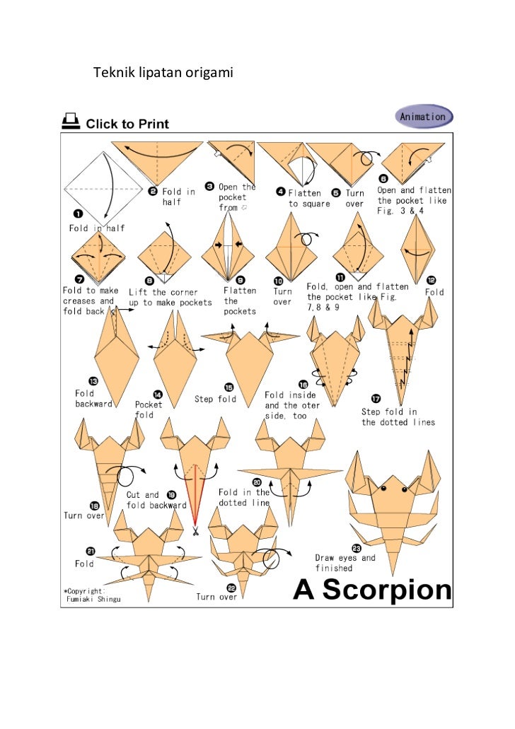 Teknik lipatan origami Teknik lipatan origami