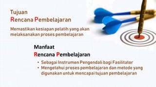 RUMUSAN HASIL BELAJAR
Setelah mengikuti mata
pelatihan ini, peserta (A)
mampu menerapkan (B)
Rencana Pembelajaran (C)
sesu...