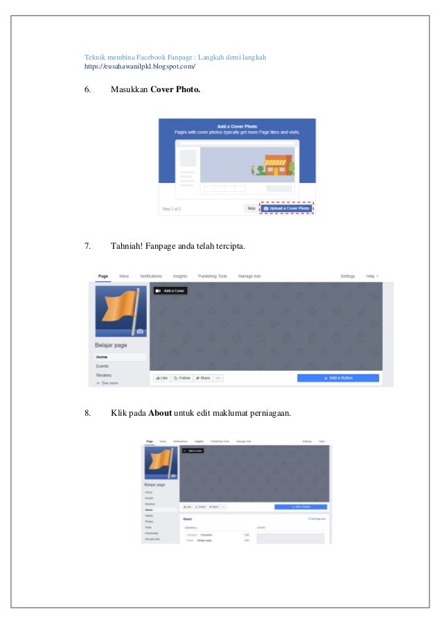 cara buat page perniagaan di facebook