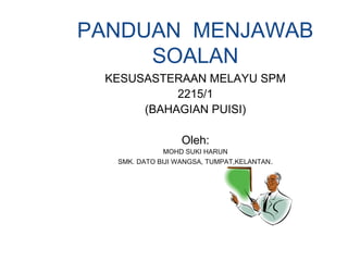 Teknik Menjawab Sastera Puisi