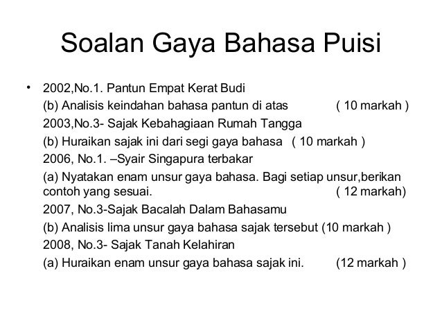 Teknik menjawab sastera puisi