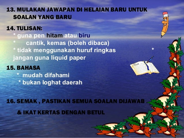 Teknik menjawab spm baru