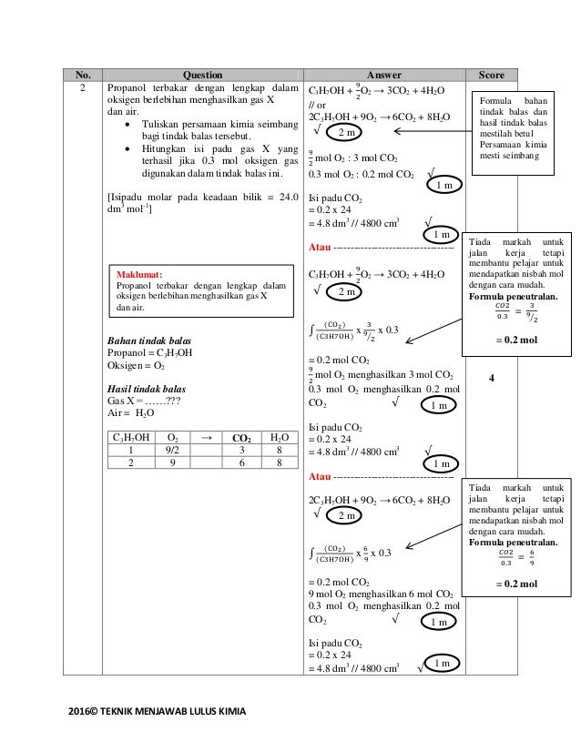 Teknik Menjawab Lulus Kimia 2016