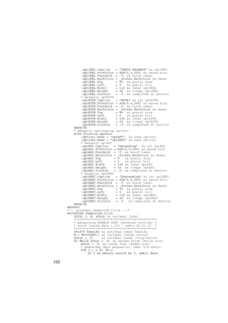Teknik merancang program aplikasi (code) pada visual fox pro | PDF