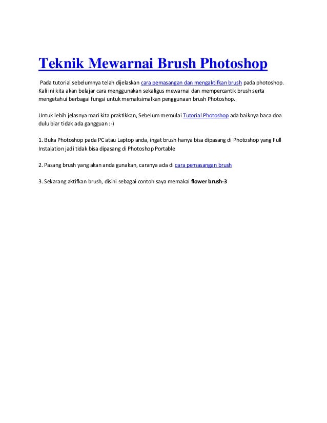 Teknik mewarnai brush photoshop