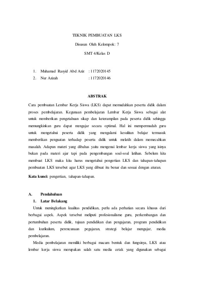 Teknik pembuatan lks kel.7