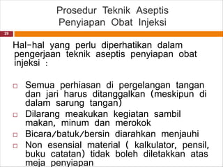 Tehnik Injeksi teknik pencampuran obat suntik dan obat sitostatika | PDF