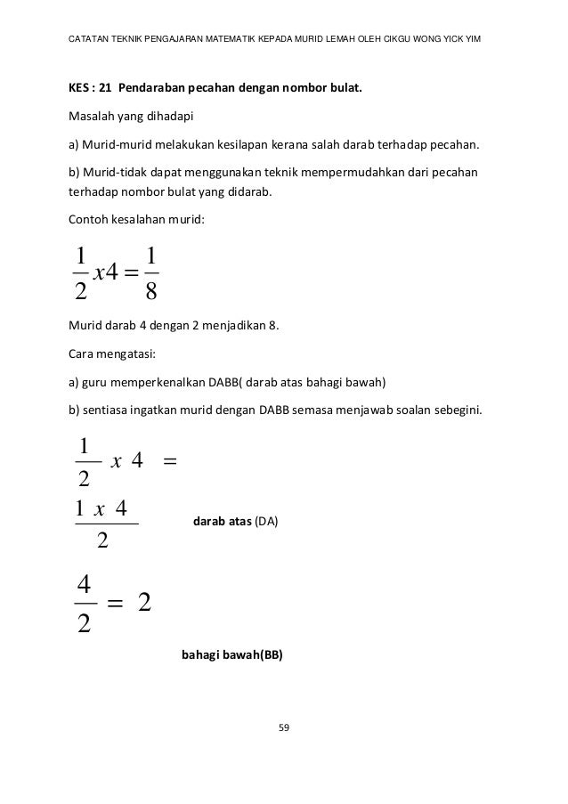 Contoh Soalan Darab Pecahan - Selangor e