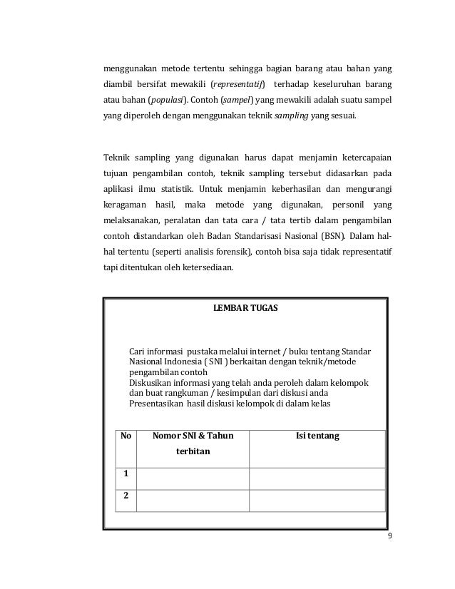 Teknik Pengambilan Contoh