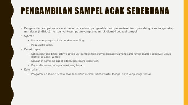 Teknik pengambilan sampel