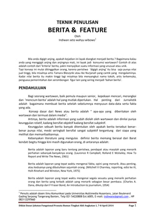 Teknik penulisan Berita dan Feature | PDF