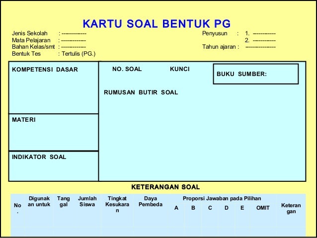 Teknik penulisan & analisis soal