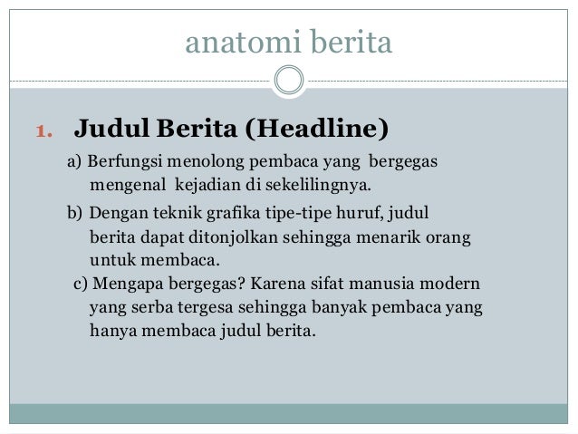 Teknik penulisan berita dan feature