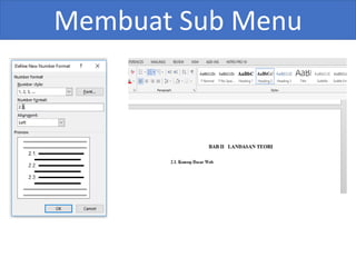 Membuat Sub Menu
 