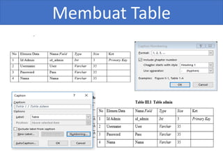 Membuat Table
 