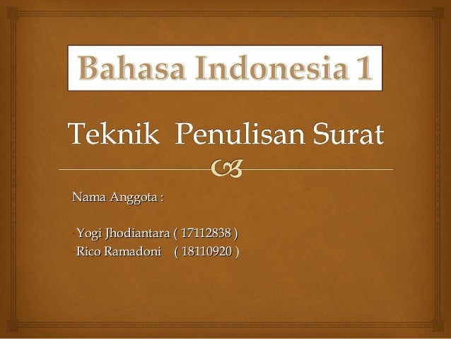 Teknik penulisan surat