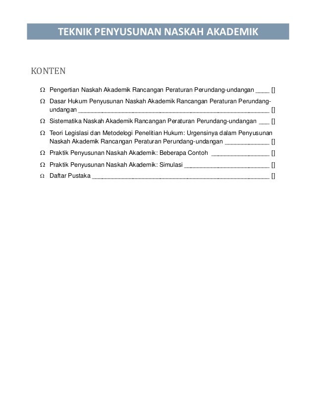 Teknik Penyusunan Naskah Akademik