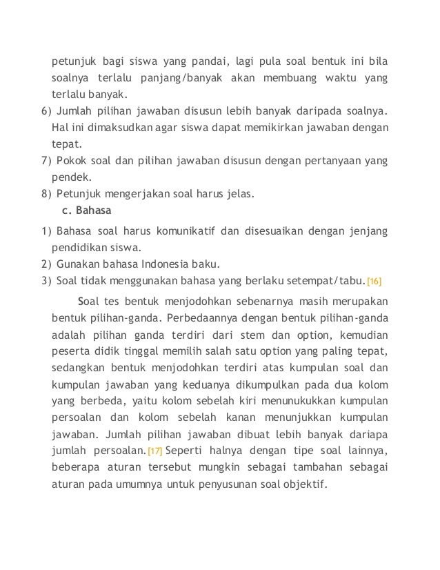 Teknik Penyusunan Soal Pilihan Ganda