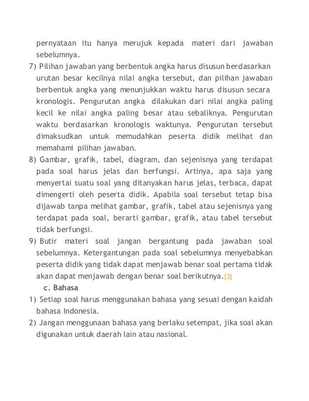 Teknik Penyusunan Soal Pilihan Ganda