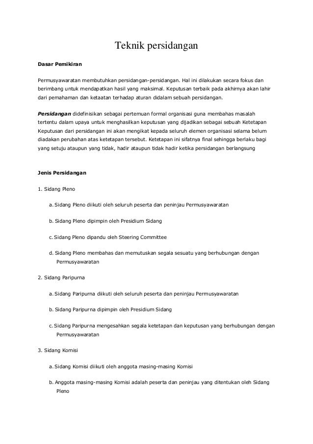 Teknik Persidangan