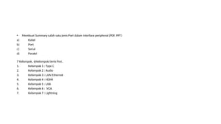 Comprehensive Overview of Peripheral Interface Ports and Their Types | PPTX