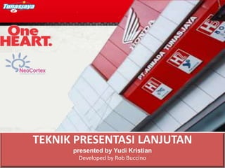 TEKNIK PRESENTASI LANJUTAN
presented by Yudi Kristian
Developed by Rob Buccino
 