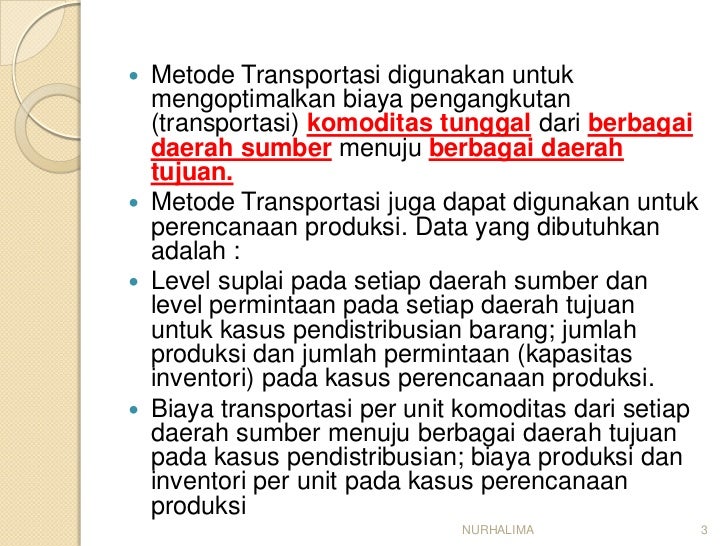 Teknik Riset Operasi Ppt 7