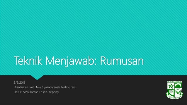 Teknik Menulis Rumusan