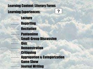 Preparatory Activity5 - 10 MinutesDevelopmental Activity30 - 40 MinutesConcluding/Closure Activity5 - 10 Minutes