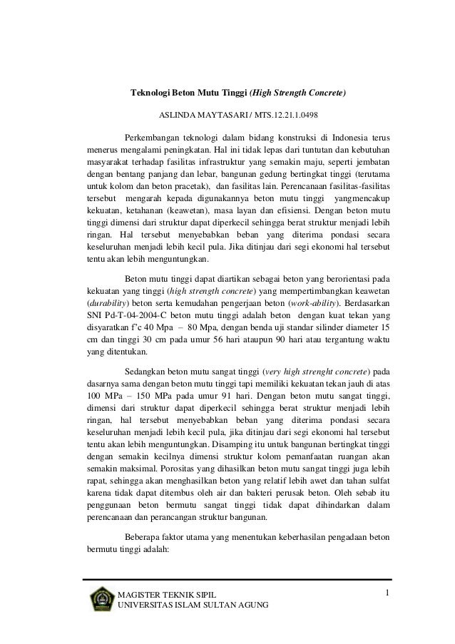 Teknologi beton mutu tinggi