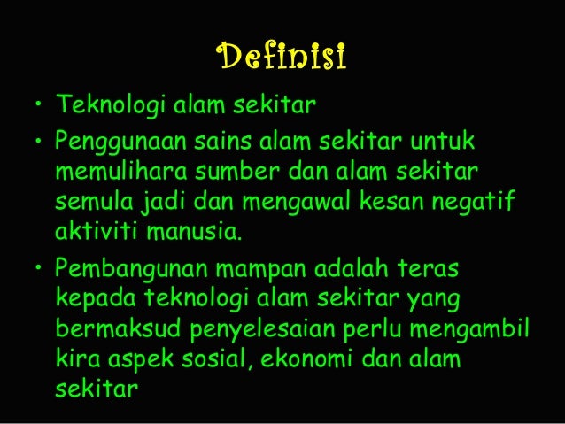 Definisi Keseimbangan Alam Sekitar  Pencemaran Alam Sekitar
