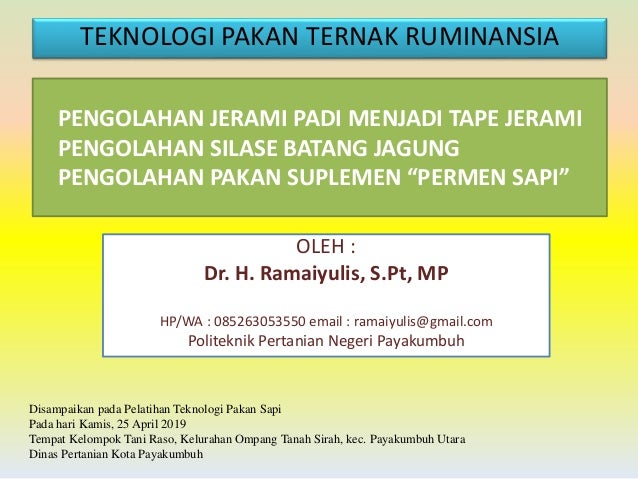 Teknologi Pengolahan Pakan Sapi