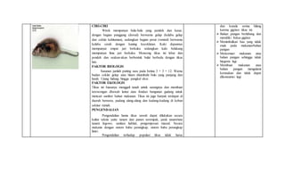 CIRI-CIRI
Wirok mempunyai bulu-bulu yang pendek dan kasar,
dengan bagian punggung (dorsal) berwarna gelap (kelabu gelap
dan coklat kehitaman), sedangkan bagian perut (ventral) berwarna
kelabu cerah dengan kuning kecoklatan. Kaki depannya
mempunyai empat jari berkuku sedangkan kaki belakang
mempunyai lima jari berkuku. Moncong tikus ini lebar dan
pendek dan seakan-akan berbentuk bulat berbeda dengan tikus
lain.
FAKTOR BIOLOGIS
Susunan jumlah putting susu pada betina 3 + 3 = 12. Warna
badan coklat gelap atau hitam ditumbuhi bulu yang panjang dan
lusuh. Ujung hidung hingga pangkal ekor.
FAKTOR EKOLOGIS
Tikus ini biasanya menggali tanah untuk sarangnya dan membuat
terowongan dbawah lantai atau fondasi bangunan gudang untuk
mencari sumber bahan makanan. Tikus ini juga banyak terdapat di
daerah berrawa, padang alang-alang dan kadang-kadang di kebun
sekitar rumah.
PENGENDALIAN
Pengendalian hama tikus sawah dapat dilakukan secara
kultur teknis yaitu: tanam dan panen serempak, jarak tanam/tata
tanam legowo, sanitasi habitat, pengomposan massal. Secara
mekanis dengan sistem bubu perangkap, sistem bubu perangkap
linier.
Pengendalian terhadap populasi tikus tidak harus
dan kepala sering hilang
karena gigitan tikus ini.
 Bahan pangan berlubang dan
memiliki bekas gigitan
 Menimbulkan bau yang tidak
enak pada makanan/bahan
pangan
 Mencemari makanan atau
bahan pangan sehingga tidak
hiegenis lagi
 Membuat makanan atau
bahan pangan mengalami
kerusakan dan tidak dapat
dikonsumsi lagi
 