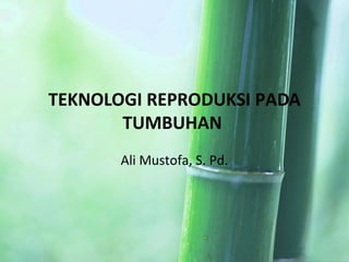 TEKNOLOGI REPRODUKSI PADA
TUMBUHAN
Ali Mustofa, S. Pd.
 
