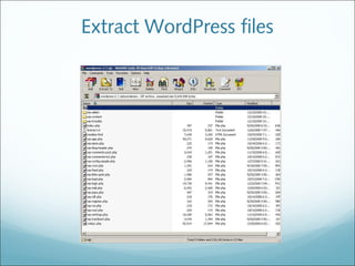 Extract WordPress files
 