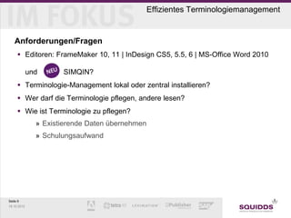 Effizientes Terminologie Management