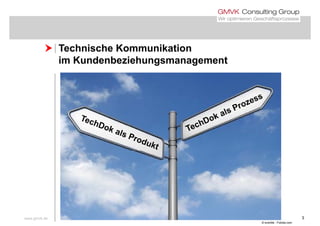  Technische Kommunikation Technische Kommunikation
im Kundenbeziehungsmanagement
www.gmvk.de 3
© endrille - Fotolia.com
 