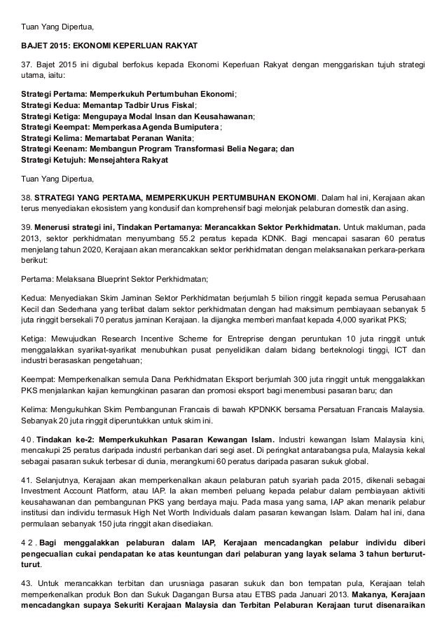 Ucapan Penuh Budget 2015 Najib Razak