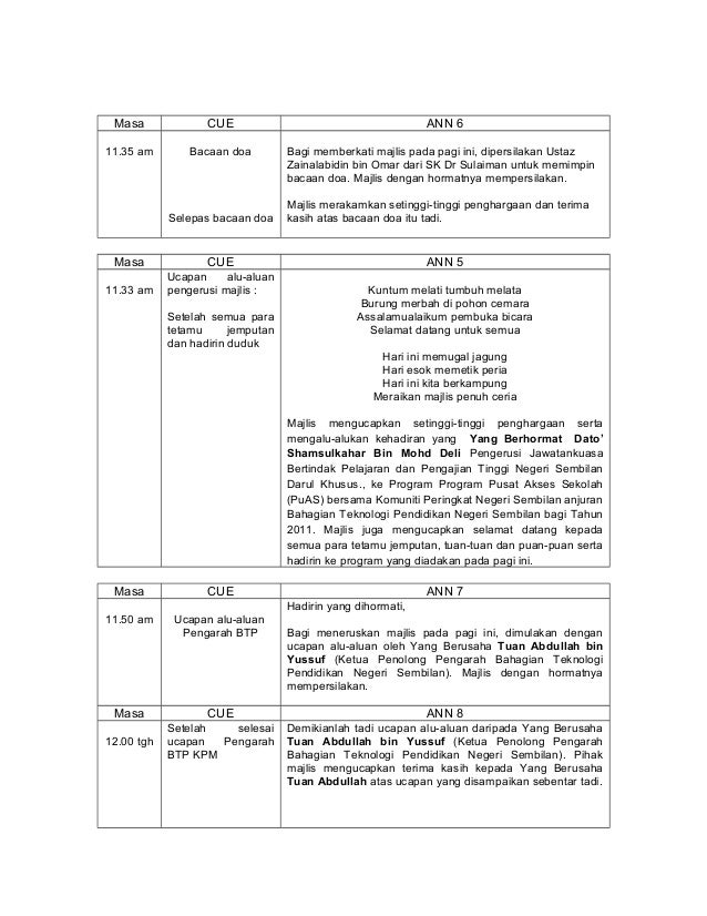 Teks Pengacara Majlis Pertandingan Nyanyian