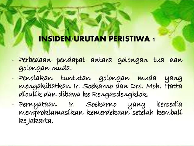 TEKS SEJARAH : PERISTIWA MENJELANG PROKLAMASI