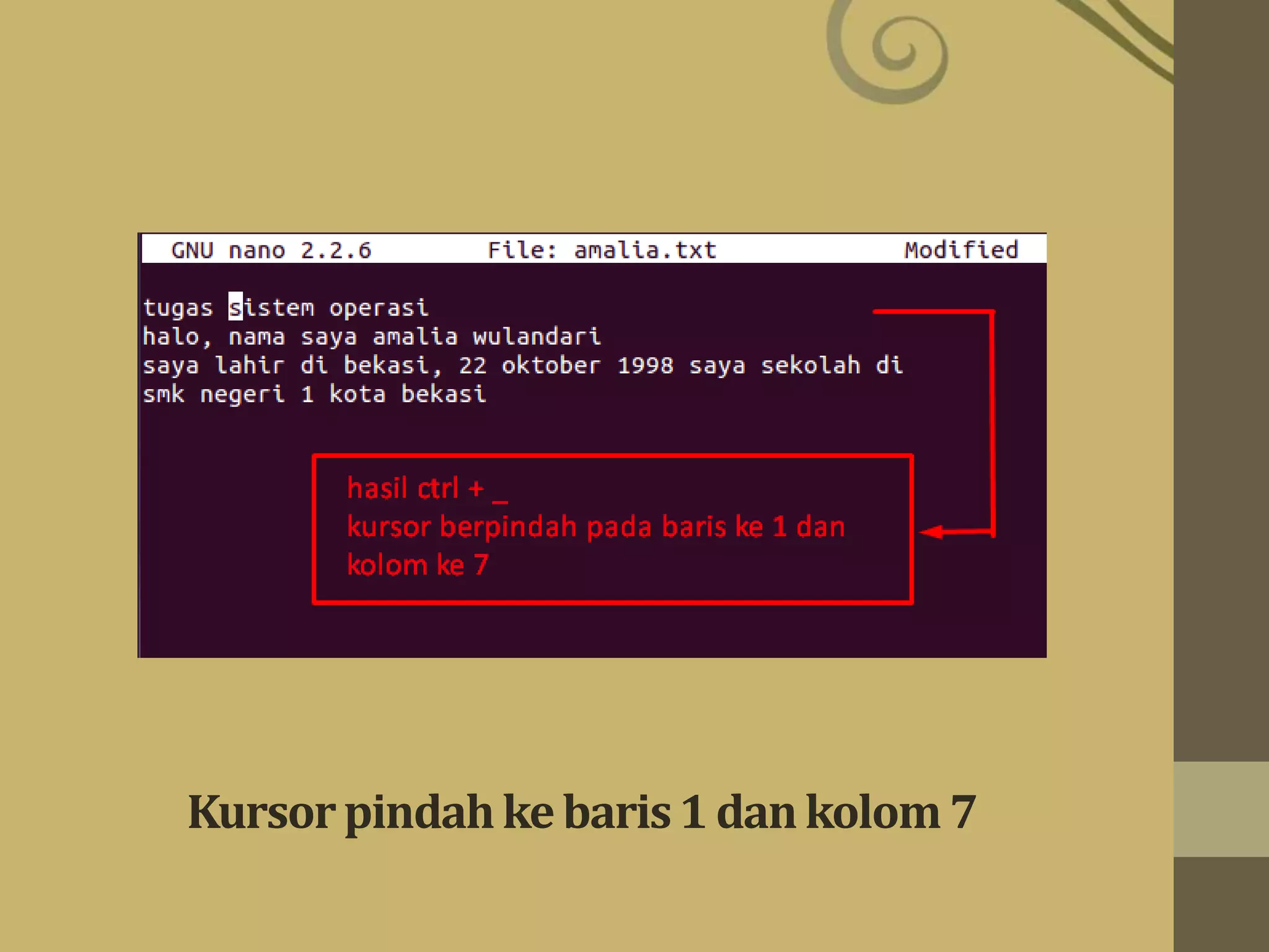 Kursorpindahkebaris1 dankolom7
 