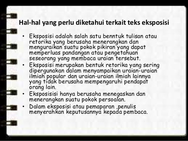 Teks eksposisi Teks eksposisi