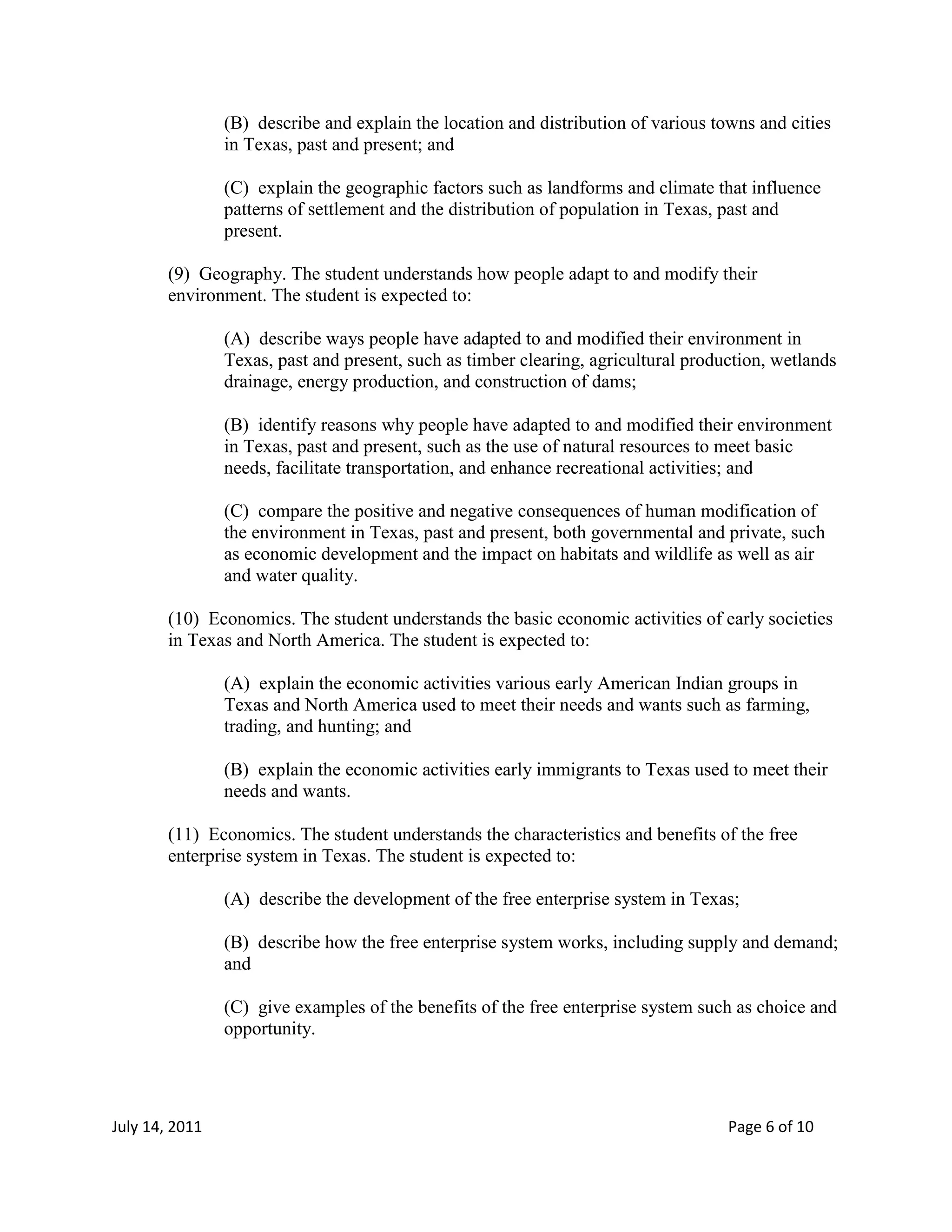 TEKS FOURTH GRADE 2011 2012