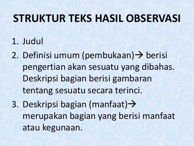 Teks hasil observasi materi kelas VII