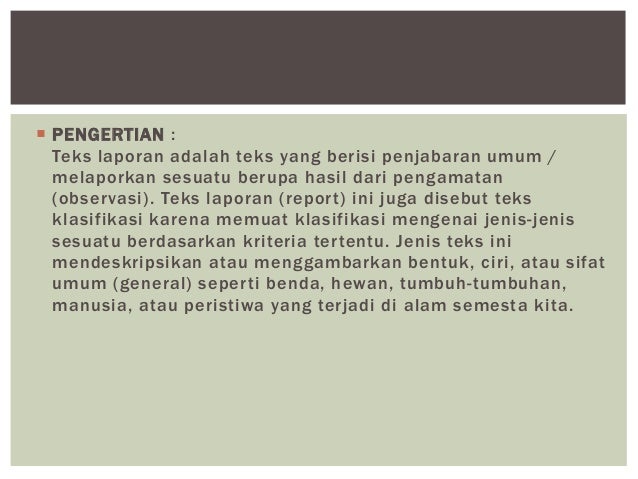 Teks Laporan Hasil Observasi