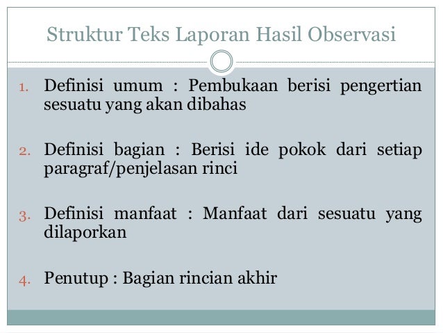 Teks laporan hasil observasi